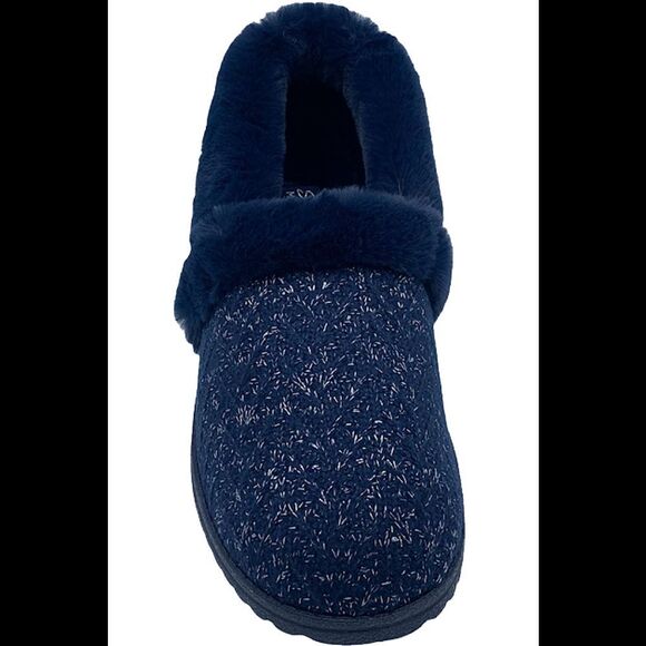 Skechers Cozy Lite Sparkle Knit Slippers Sweet Walk Navy - Medium - Picture 3 of 5